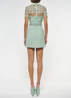 3D Floral Embroidered Short Dress 7 3D Floral Embroidered Short Dress -ELIESAAB SHOP D0034TUC01 AQUAMARINE 4 scaled