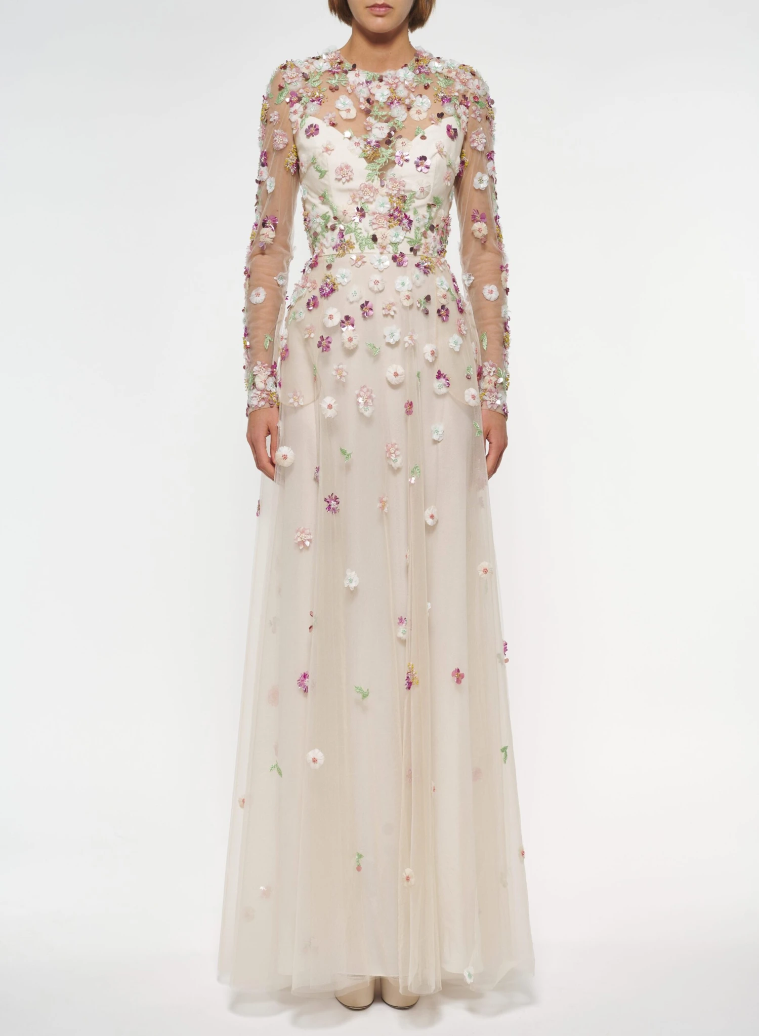 Floral Embroidered Tulle Dress 1 Floral Embroidered Tulle Dress
