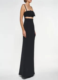 Cut-Out Dress With Bow Detail -ELIESAAB SHOP D0067CD001 BLACK 3 scaled