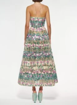 Floral Embroidered Dress 5 Floral Embroidered Dress -ELIESAAB SHOP D0078YA004 MULTICOLOR 20PASTEL 3