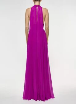 V-Neck Silk Dress 7 V-Neck Silk Dress -ELIESAAB SHOP D0080SI001 PURPLE 20CRUSH 4