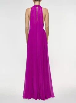 V-Neck Silk Dress 7 V-Neck Silk Dress -ELIESAAB SHOP D0080SI001 PURPLE 20CRUSH 4 scaled