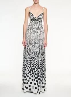 Moon Printed Silk Dress