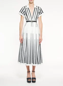 Moon Embroidered Poplin Dress