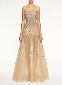 Multicolor Bead Embroidered Dress