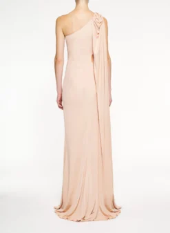 Jersey Fluid One-Shoulder Dress 9 Jersey Fluid One-Shoulder Dress -ELIESAAB SHOP D0233NS24JF001 CHAMPAGNE 5 scaled