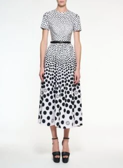 Moon Printed Taffeta Dress