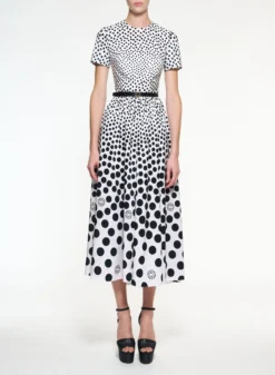 Moon Printed Taffeta Dress
