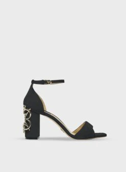 Accessories Black Leather Sandal