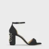 Accessories Black Leather Sandal