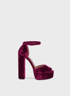 Accessories VELVET PEEP TOE PLATFORM PUMP