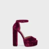 Accessories VELVET PEEP TOE PLATFORM PUMP