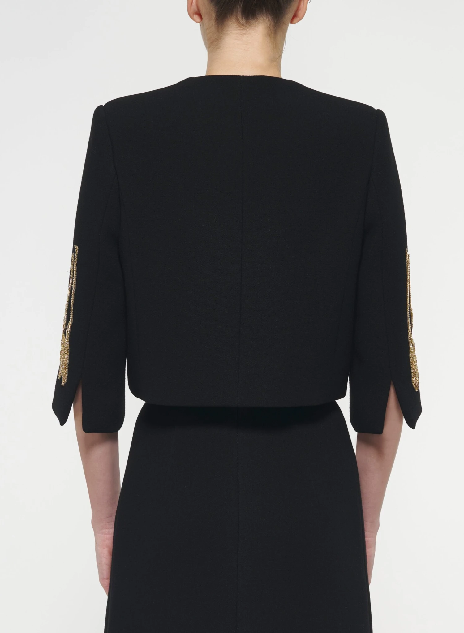 Gold Foliage Embroidered Jacket 3 Gold Foliage Embroidered Jacket - Image 3