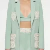 Embroidered Cady Blazer