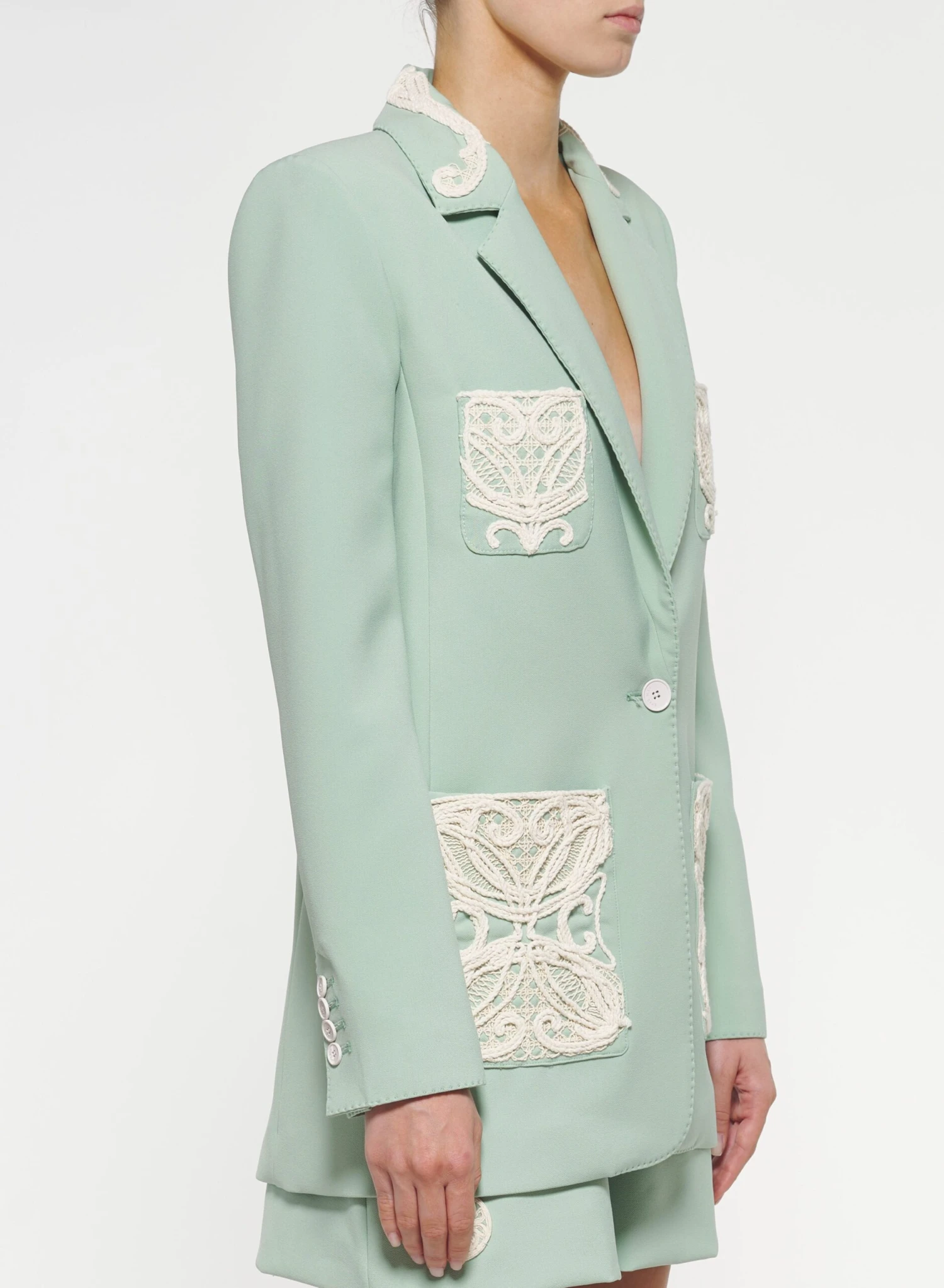 Embroidered Cady Blazer 3 Embroidered Cady Blazer - Image 3