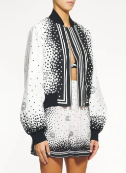 Moon Printed Cotton Jacket -ELIESAAB SHOP J0023PS24PO005 BLACK WHITE 3 scaled