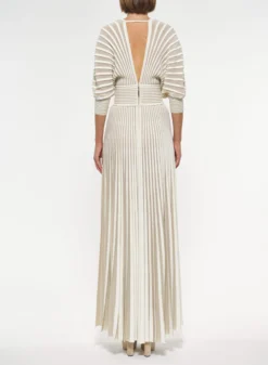 Pleated Knit Dress 5 Pleated Knit Dress -ELIESAAB SHOP KD002V0001 FOG 20AND 20POWDER 20WHITE 3 scaled