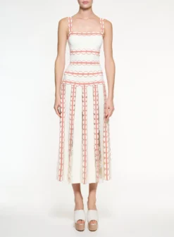 Knit And Lace Midi Dress