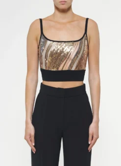 Sequin Embroidered Knit Top