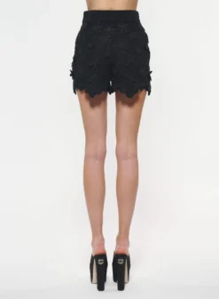 3D Floral Embroidered Shorts -ELIESAAB SHOP P0010TU001 BLACK 3 scaled