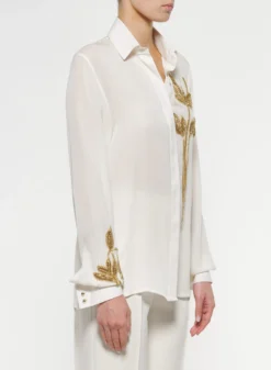 Gold Foliage Embroidered Silk Shirt 7 Gold Foliage Embroidered Silk Shirt -ELIESAAB SHOP SH000EBES02 POWDER 20WHITE 20AND 20GOLD 3 scaled
