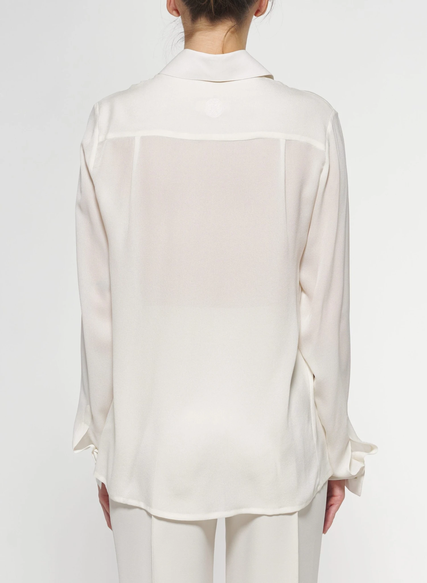 Gold Foliage Embroidered Silk Shirt 5 Gold Foliage Embroidered Silk Shirt - Image 5