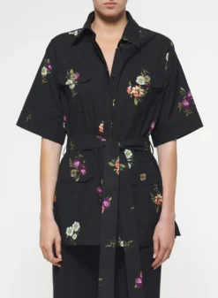 Floral Print Poplin Shirt