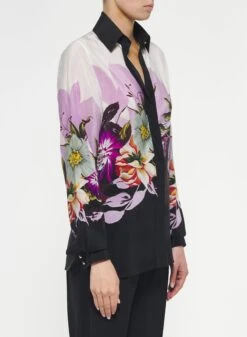 Floral Print Silk Shirt -ELIESAAB SHOP SH015SI001 MEDIUM 20FLOWER 3