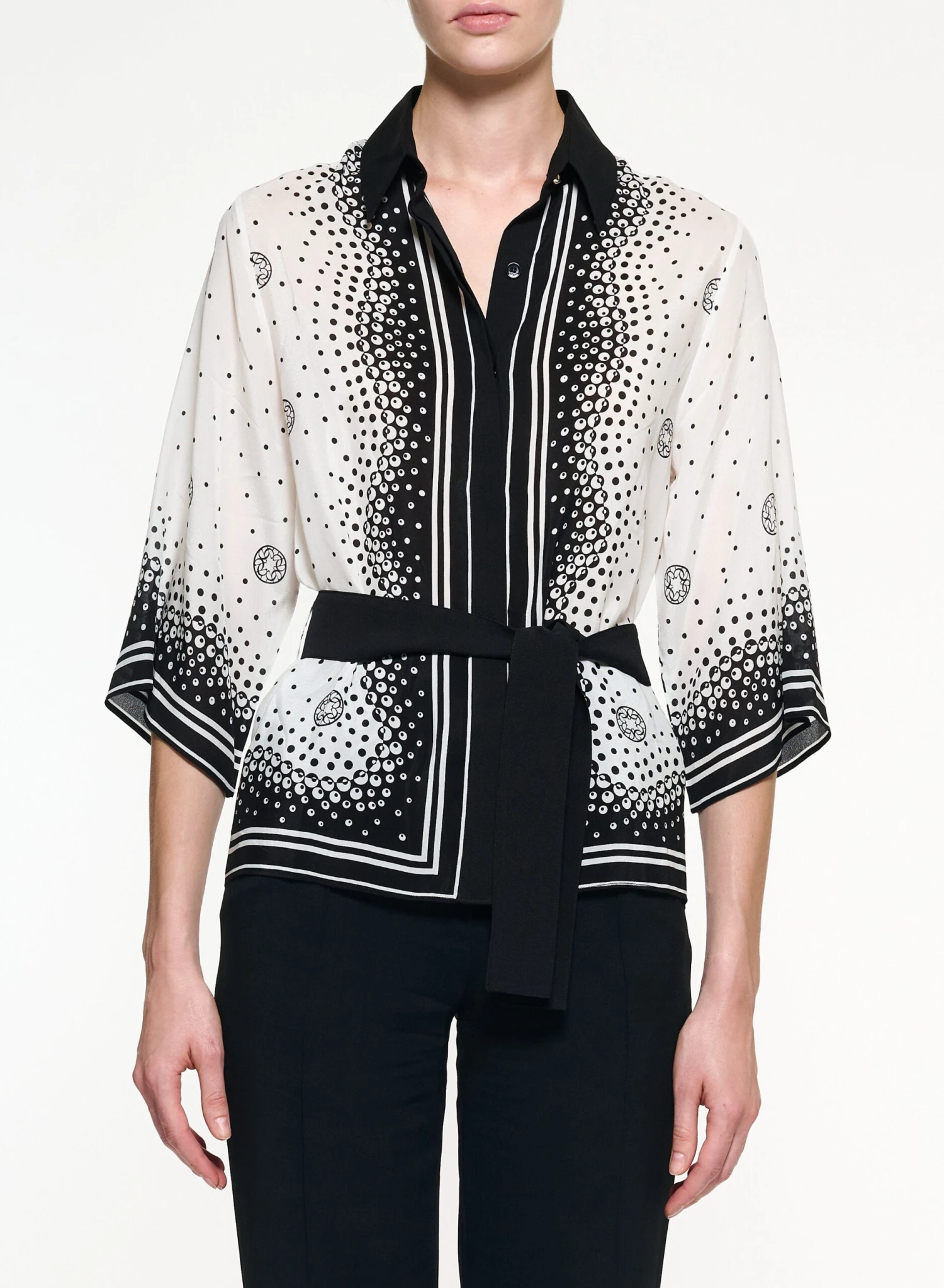 Moon Printed Silk Shirt 1 Moon Printed Silk Shirt