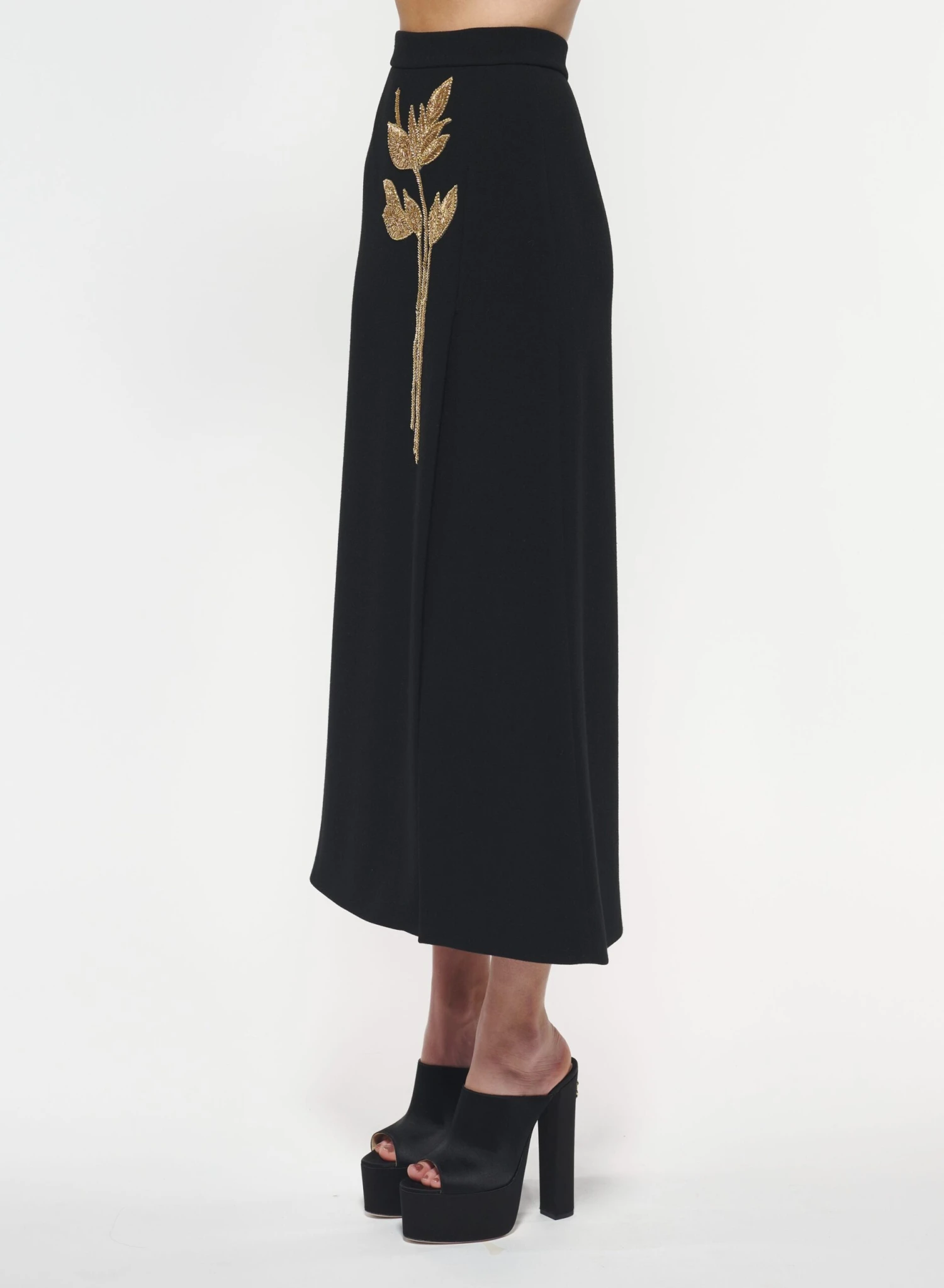 Gold Foliage Embroidered Skirt 2 Gold Foliage Embroidered Skirt - Image 2