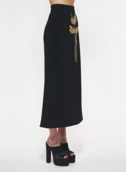 Gold Foliage Embroidered Skirt 6 Gold Foliage Embroidered Skirt -ELIESAAB SHOP SK001EDC001 BLACK 3 scaled