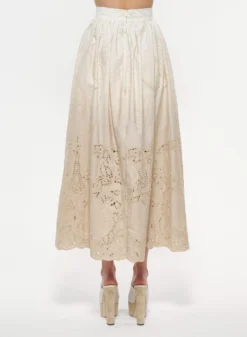 Embroidered Poplin Skirt -ELIESAAB SHOP SK003PO001 GRADIENT 20FOG 3 scaled