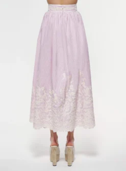 Embroidered Pinstripe Skirt 5 Embroidered Pinstripe Skirt -ELIESAAB SHOP SK004PO002 PALE 20ROSE 20AND 20WHITE 3 scaled