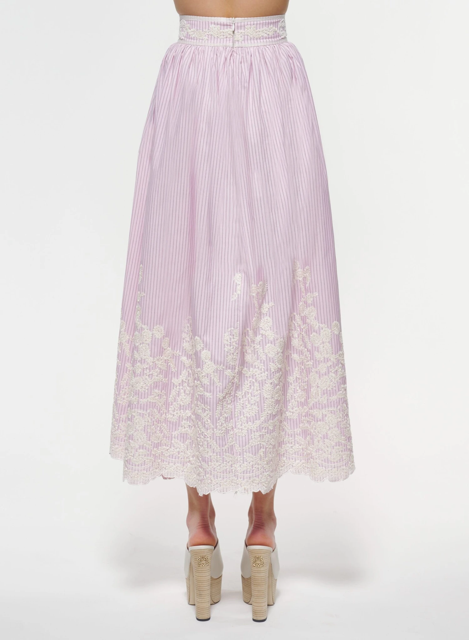 Embroidered Pinstripe Skirt 3 Embroidered Pinstripe Skirt - Image 3