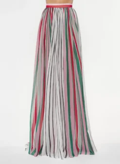 Stripes Print Silk Skirt