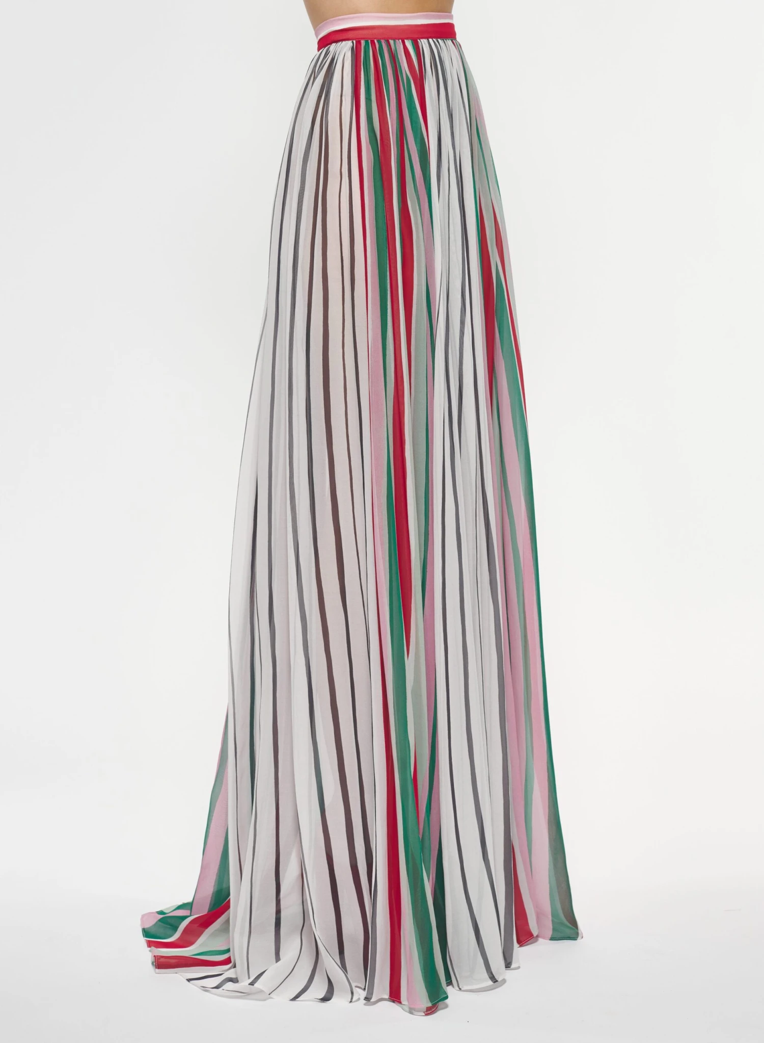 Stripes Print Silk Skirt 2 Stripes Print Silk Skirt - Image 2