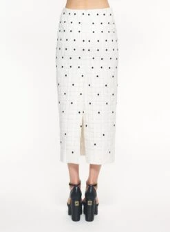 Pencil Moon Dot Skirt -ELIESAAB SHOP SK017NS24COE02 BLACK WHITE 3