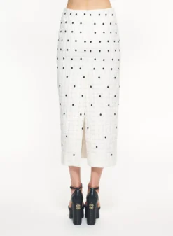 Pencil Moon Dot Skirt -ELIESAAB SHOP SK017NS24COE02 BLACK WHITE 3 scaled