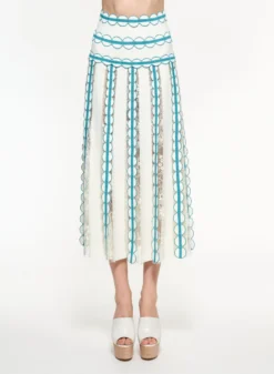 Knit And Lace Midi Skirt