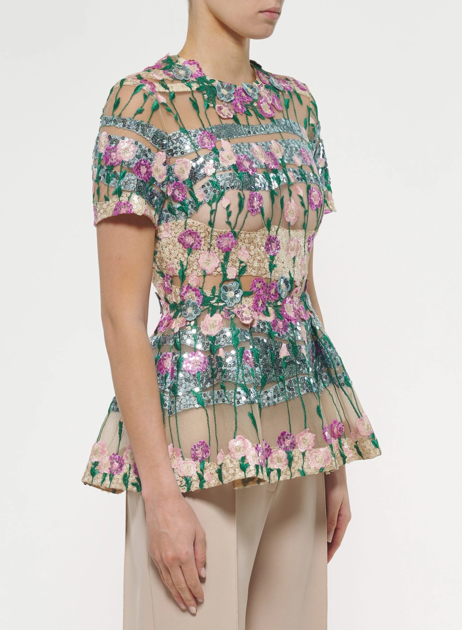Floral Embroidered Peplum Blouse 2 Floral Embroidered Peplum Blouse - Image 2
