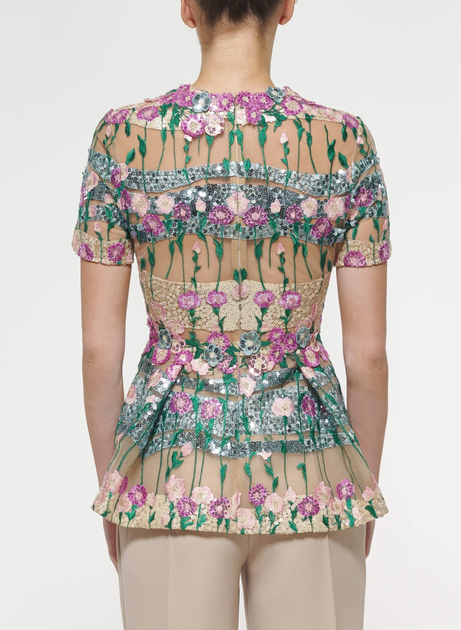 Floral Embroidered Peplum Blouse 3 Floral Embroidered Peplum Blouse - Image 3