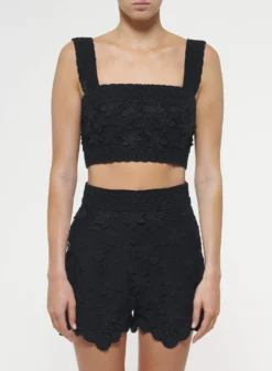 3D Floral Embroidered Top