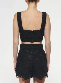 3D Floral Embroidered Top -ELIESAAB SHOP TO013TU001 BLACK 3 scaled